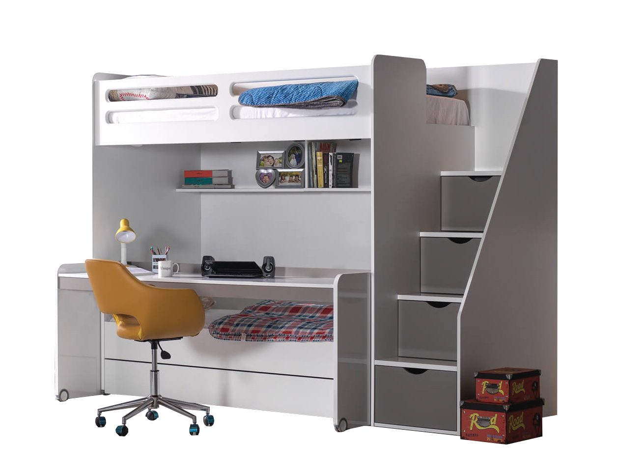 Möbel-Zeit Etagenbett Etagenbett Smart mit Schreibtisch, günstig online kaufen