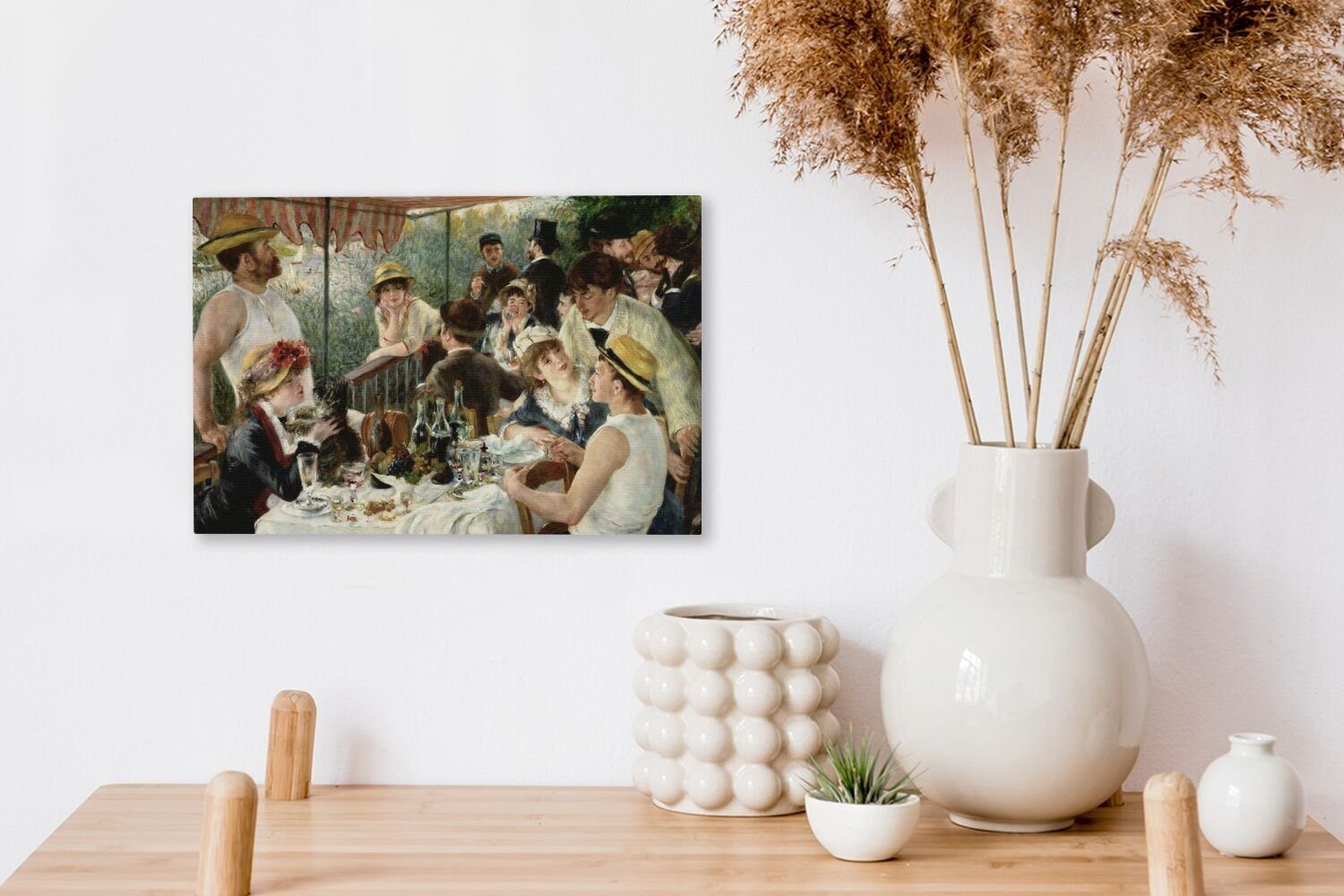 Leinwandbild Mittagessen von Aufhängefertig, Renoir, Leinwandbilder, Wandbild - Wanddeko, Ruderer cm OneMillionCanvasses® St), (1 Pierre-Auguste Gemälde 30x20 der