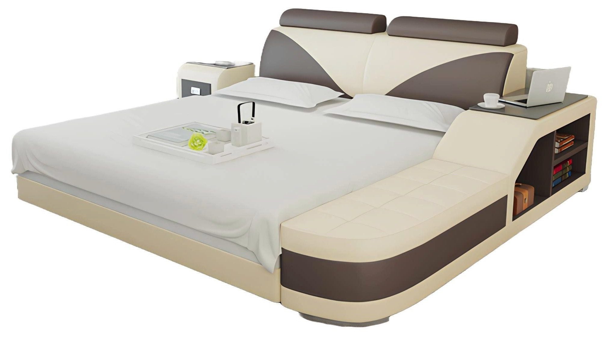 Xlmoebel, Wasserbett Wasserbett Hotel Doppelbett mit Lederpolsterung und USB-Anschluss, (Wasserbett LB8817), Hergestellt in Europa