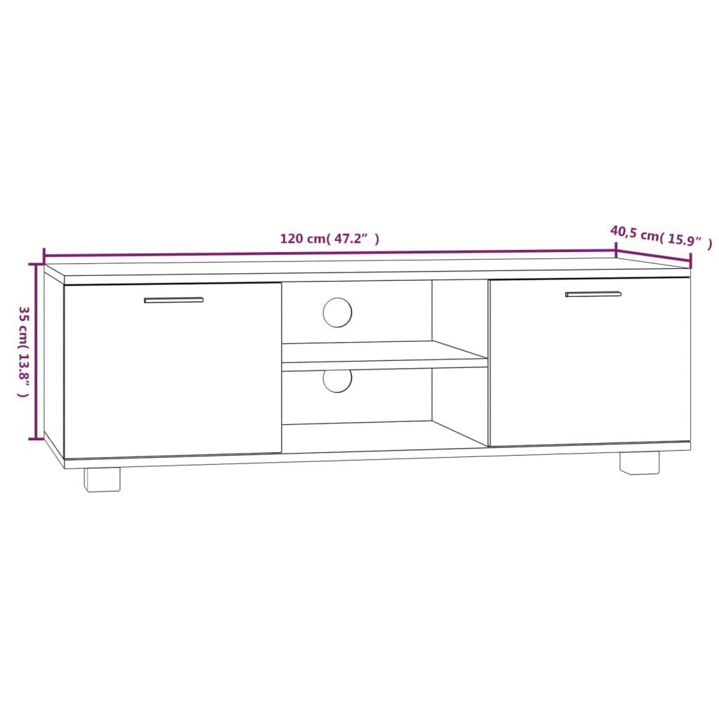 TV-Schrank vidaXL TV-Schrank Räuchereiche Holzwerkstoff 120x40,5x35 (1-St) cm