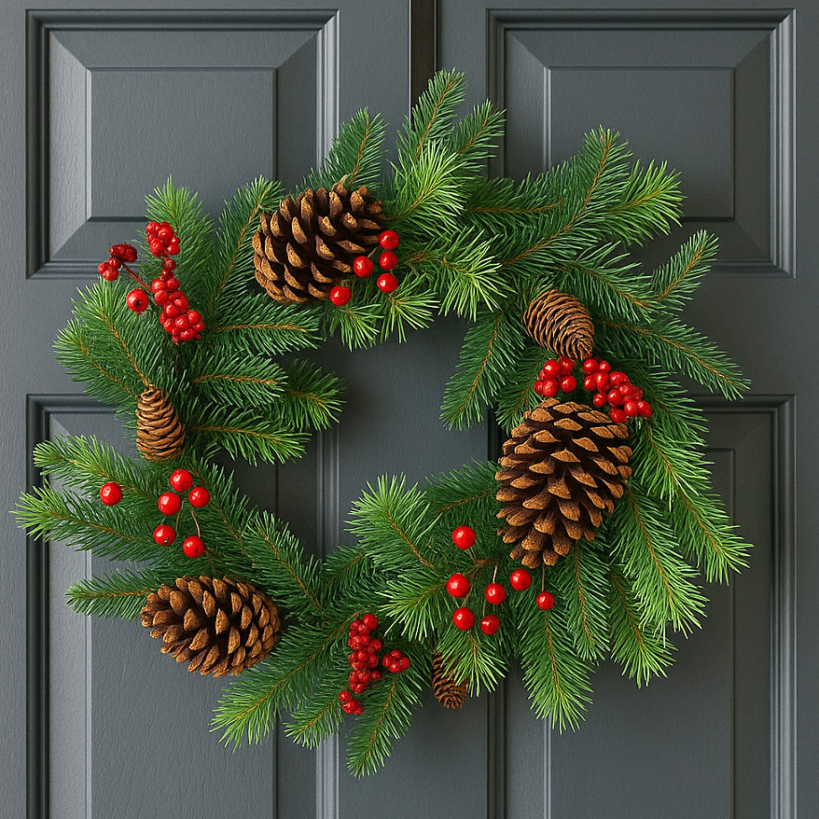 Koopman Adventskranz Türkranz Tischkranz Ø40cm Grün Zapfen Weihnachtsdeko, günstig online kaufen