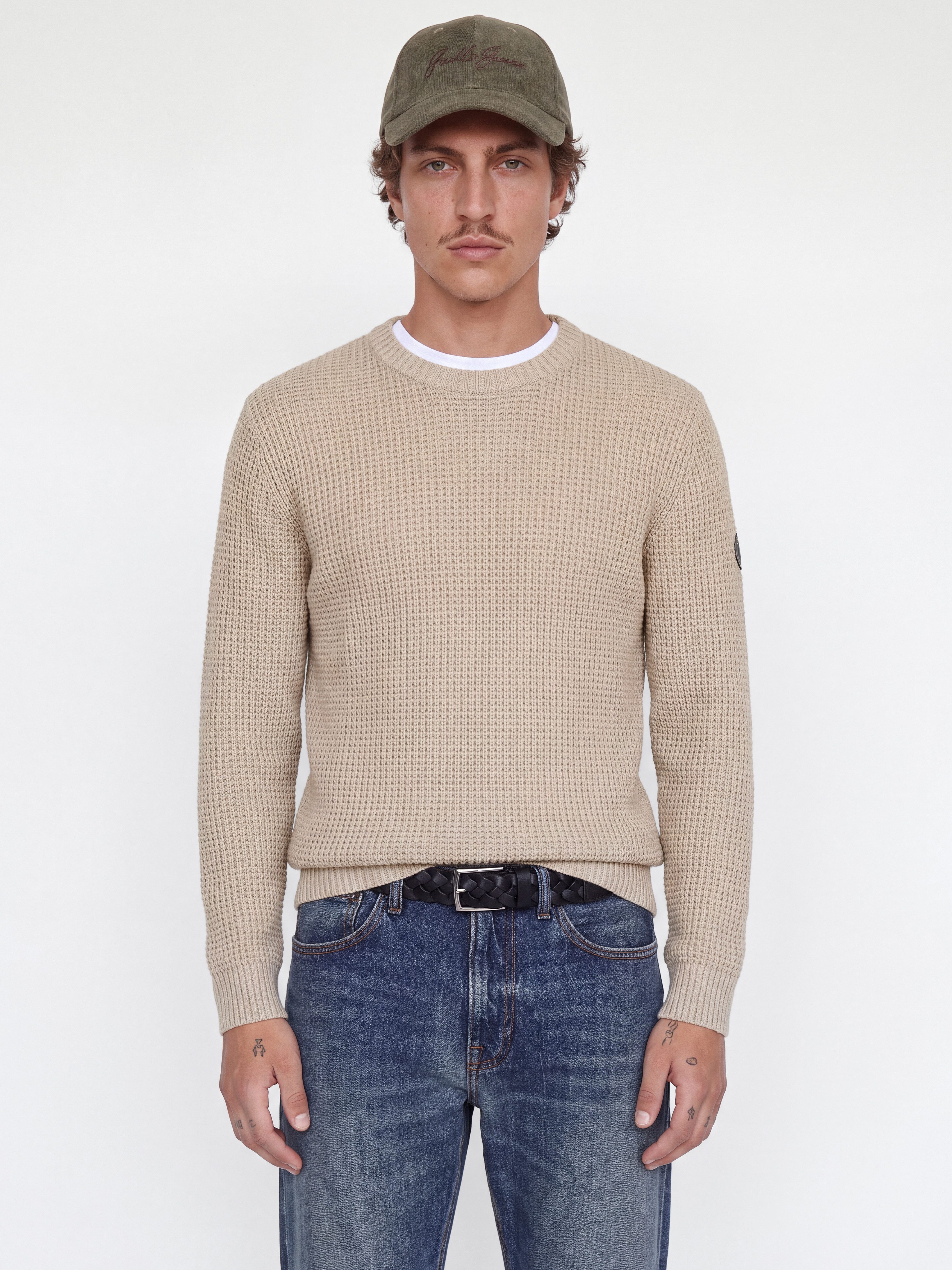 Jack & Jones Rundhalspullover JJLUKE KNIT CREW NECK AW26 Materialmix, regular fit