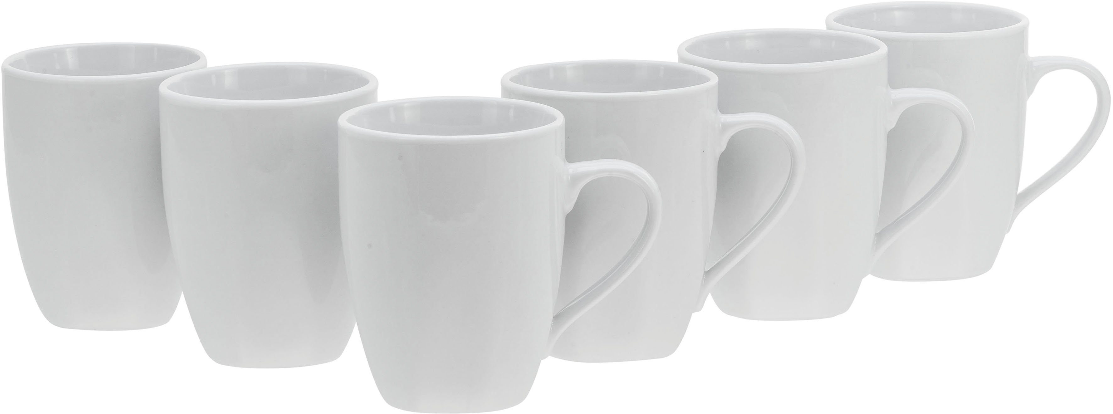 Porzellan, Becher (Kaffee-/Teebecher), Square CreaTable Weiss, ml, 6-teilig 300