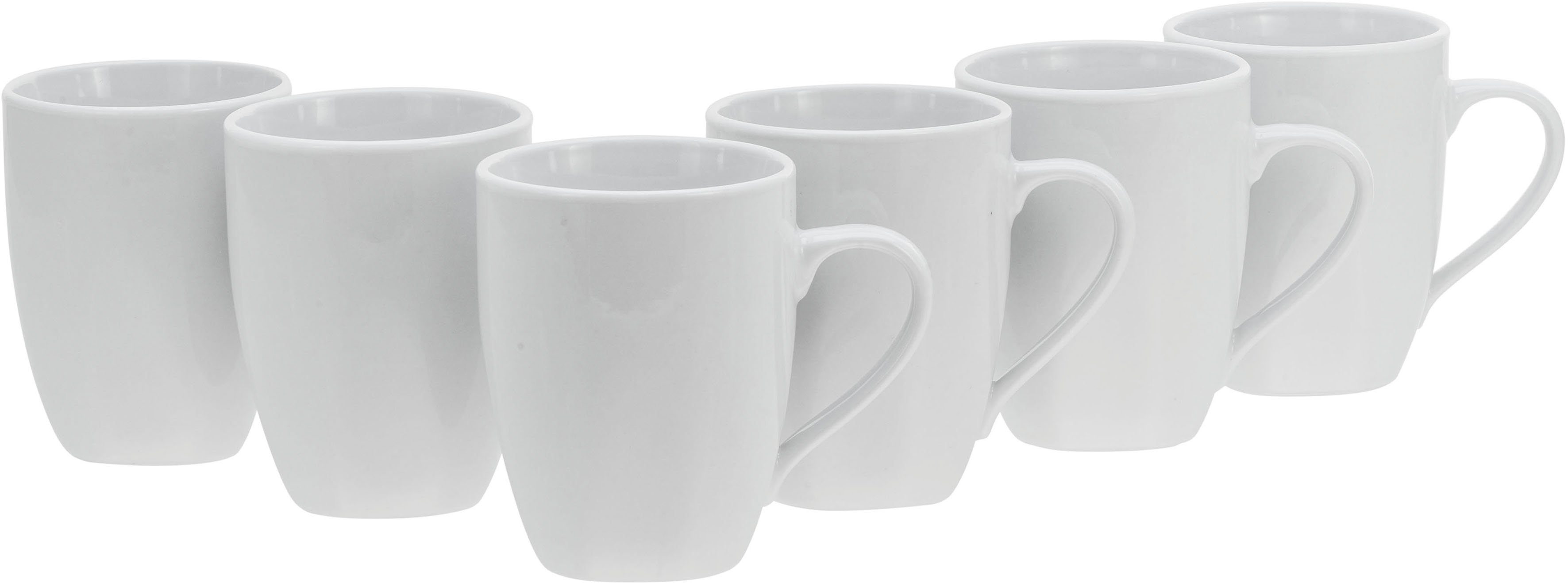 Weiss, ml, Becher Square Porzellan, CreaTable (Kaffee-/Teebecher), 6-teilig 300