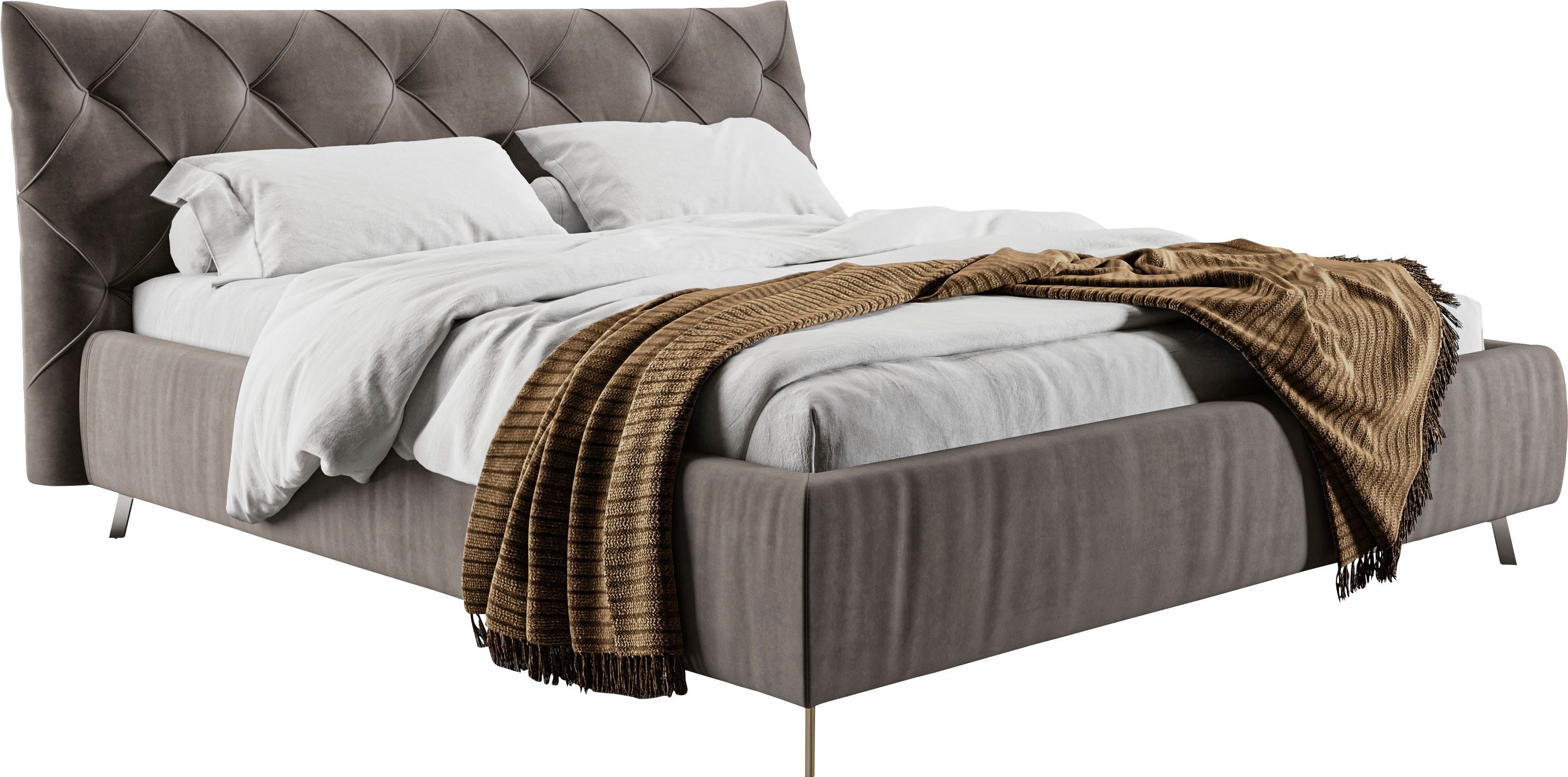 Home affaire Polsterbett Elloree in 4 Breiten bis 200cm, auch in Leder, Kopfteilhöhe 105cm, belastbar bis 280 kg, auch in Überlänge 220cm