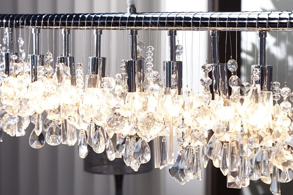 riess-ambiente Hängeleuchte DIAMONDS XL 120cm silber / transparent, ohne Leuchtmittel, Wohnzimmer · Metall · Barock Design · Schlafzimmer – Bild 3 von 5