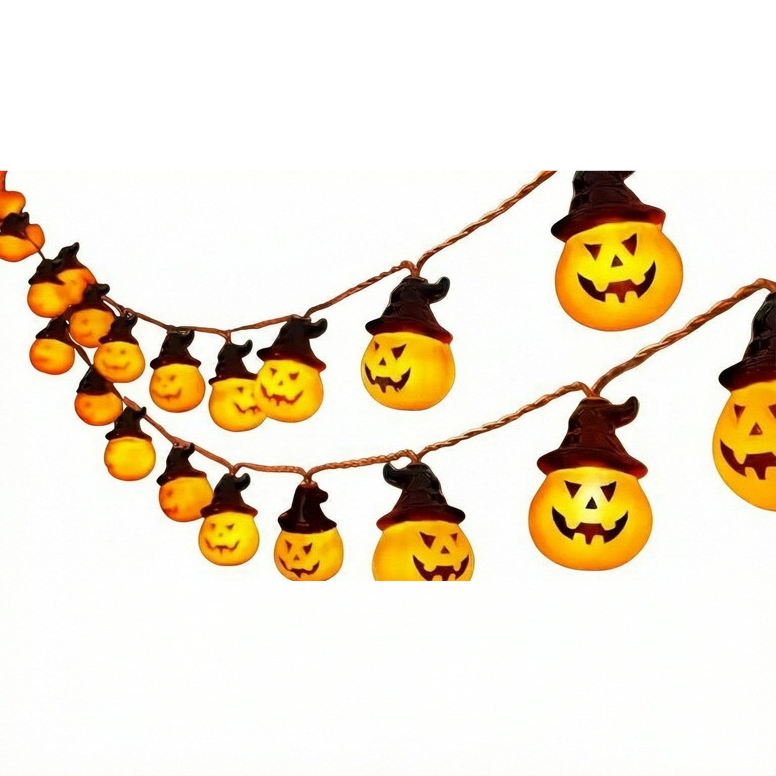 Bomiclss LED-Lichterkette 3M Halloween-LED-Lichterkette mit Kürbis-Laternen von Bomiclss