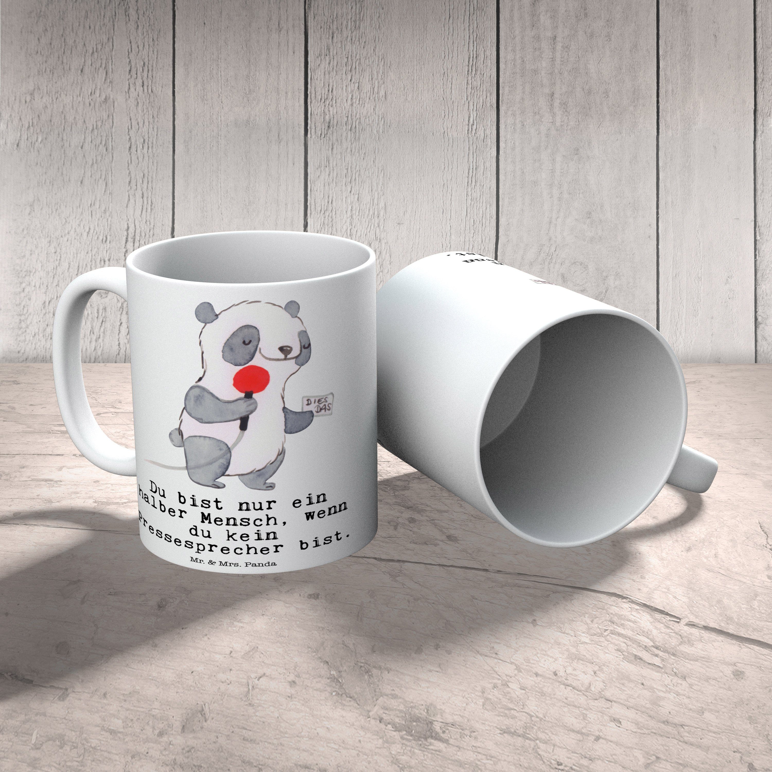 - Pressesprecher Weiß Keramik Tasse Herz Tasse, Mr. Geschenk, Keramiktasse, Mrs. Beruf, Panda & mit -