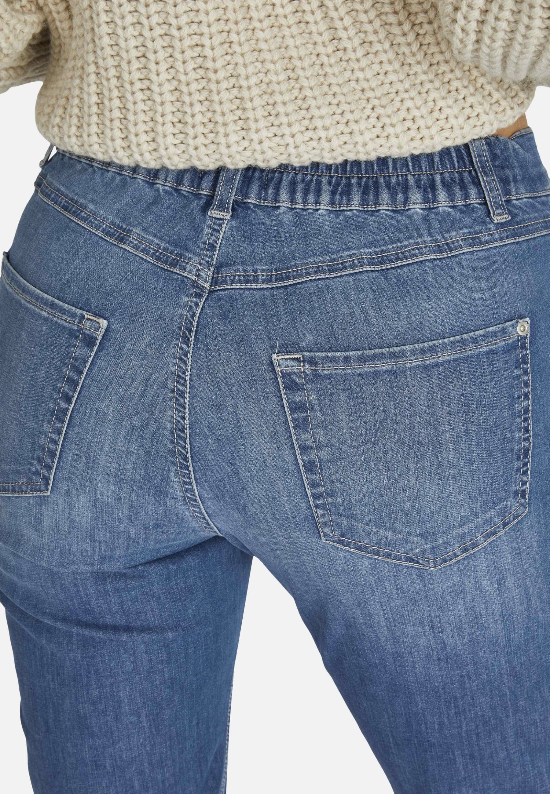 mit mit Bund Jeans teilelastischem Stretch-Jeans Label-Applikationen Tama ANGELS