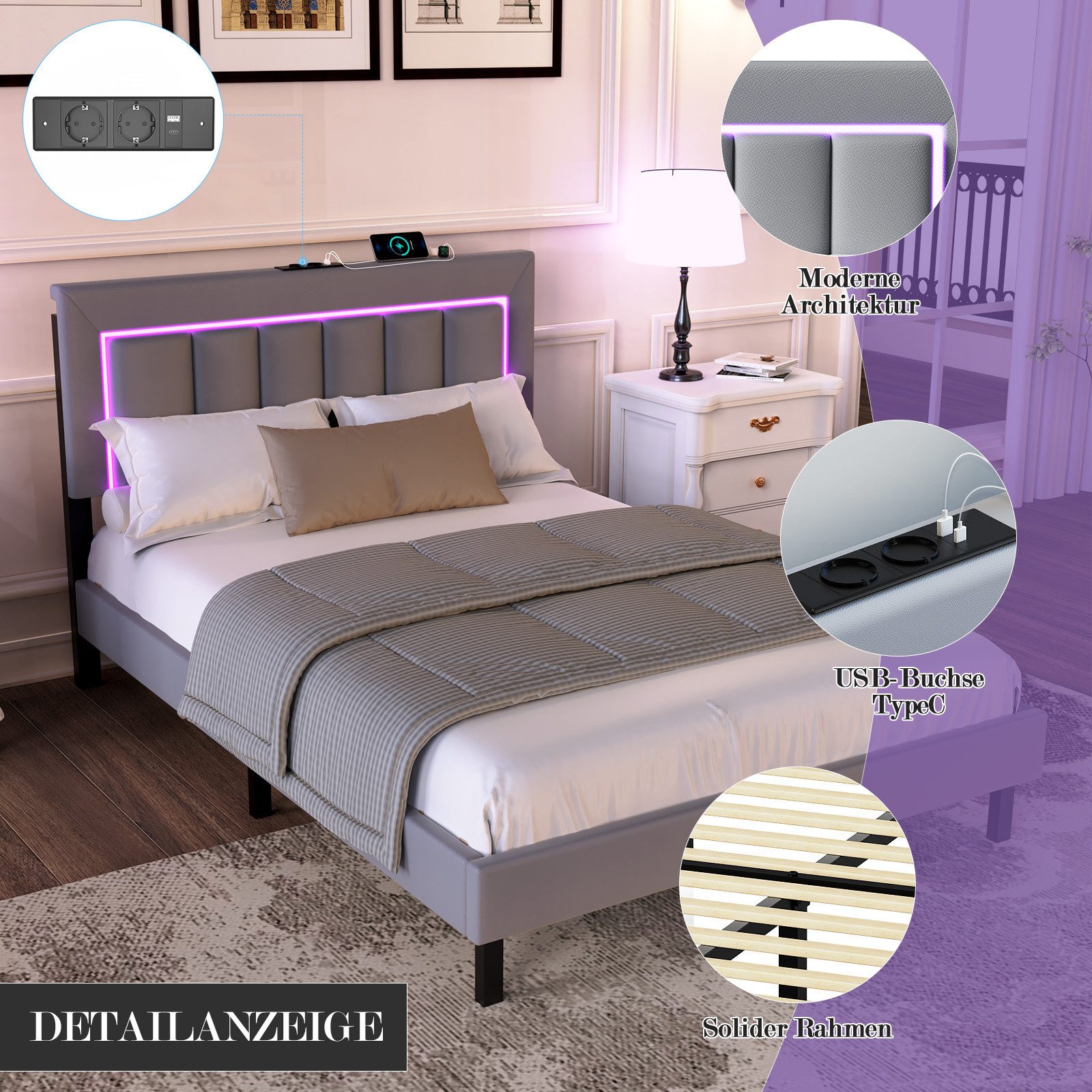 oyajia Polsterbett Bett Kinderbett Polsterbet Gästebett günstig online kaufen