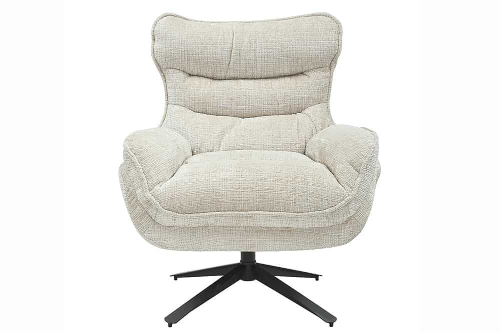 LebensWohnArt Sessel Drehbarer Loungesessel HEAVEN champagner-beige Struktu günstig online kaufen