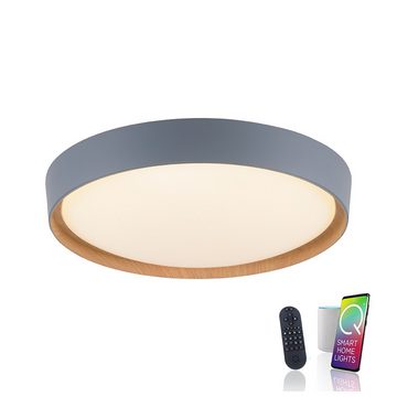 Paul Neuhaus Smarte LED-Leuchte LED Deckenleuchte Q EMILIA Smart Home, Smart Home, CCT-Farbtemperaturregelung, Dimmfunktion, Memoryfunktion, mit Leuchtmittel, dimmbar Fernbedienung steuerbar App Wandlampe