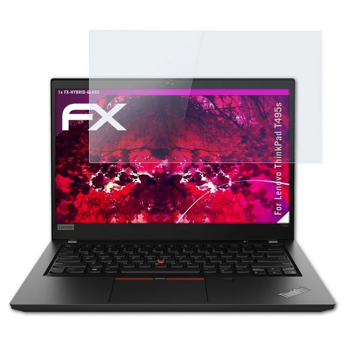 atFoliX Schutzfolie Panzerglasfolie für Lenovo ThinkPad T495s Ultradünn und superhart