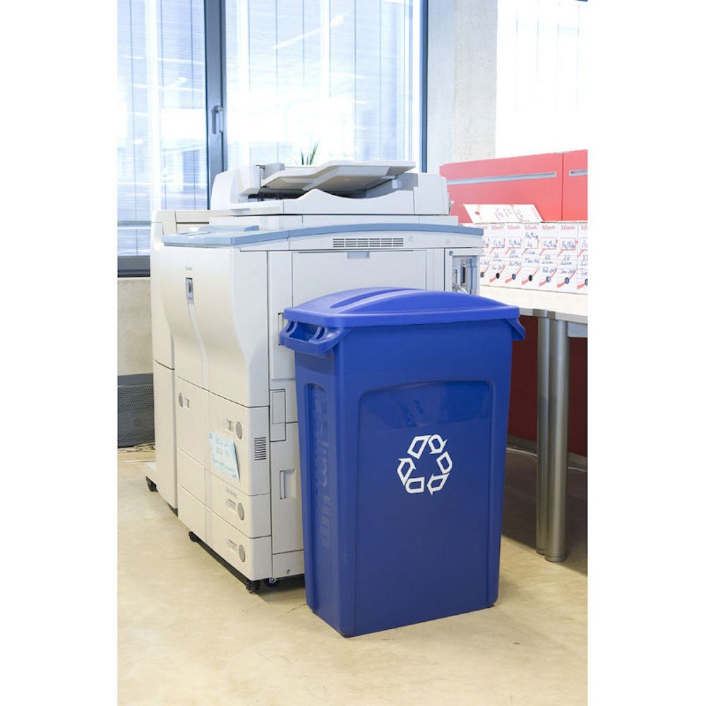 mit Slim Blau Mülleimer Recyclingsymbol mit Mülleimer Jim Belüftungskanälen, PROREGAL® 60L, Beige