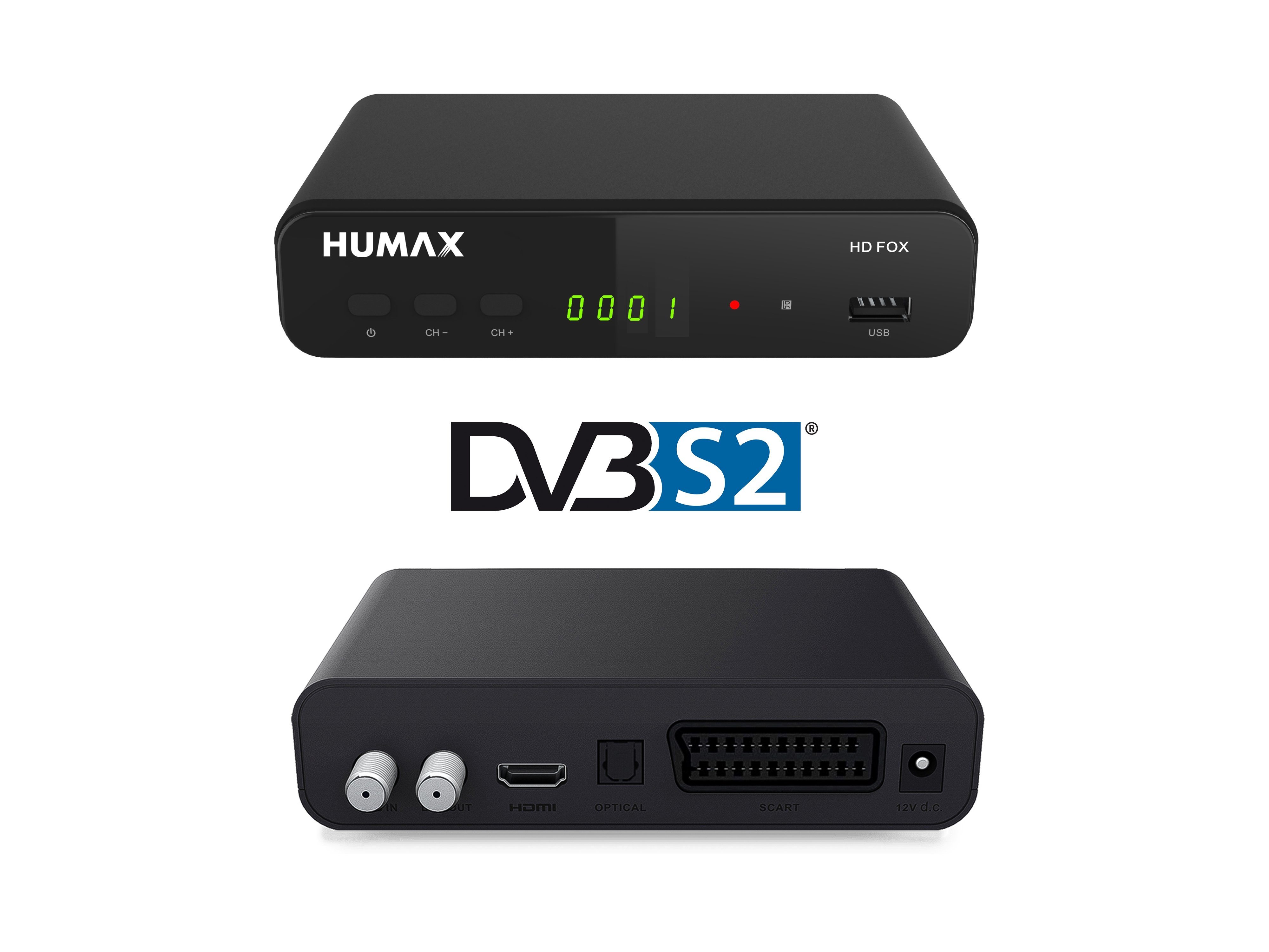 SAT-Receiver HDMI TB Kabel, Humax HD 1 SCART, (HDMI, Bundle 1,5m) Fox Festplatte,