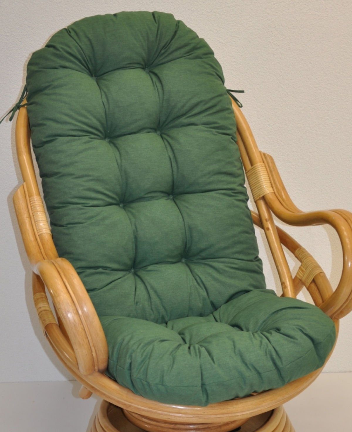 Rattani Sesselauflage Polster für Rattan Schaukelstuhl Drehsessel L 135 cm Color dunkelgrün