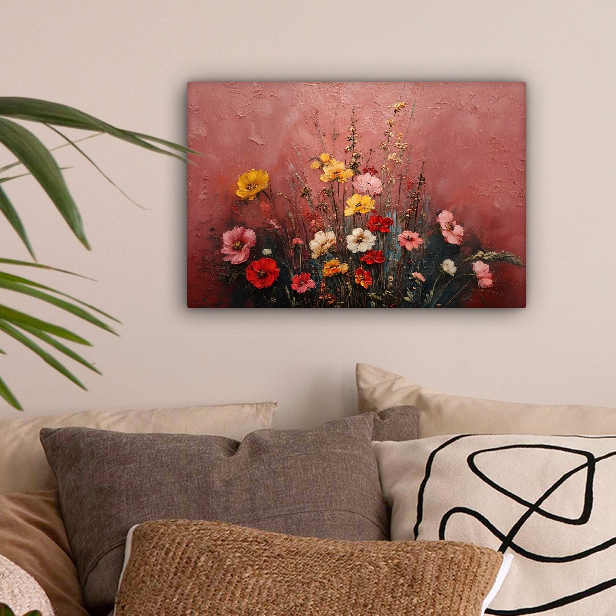 OneMillionCanvasses® Leinwandbild Blumenstrauß - Feine Details - Rosa, Foto günstig online kaufen
