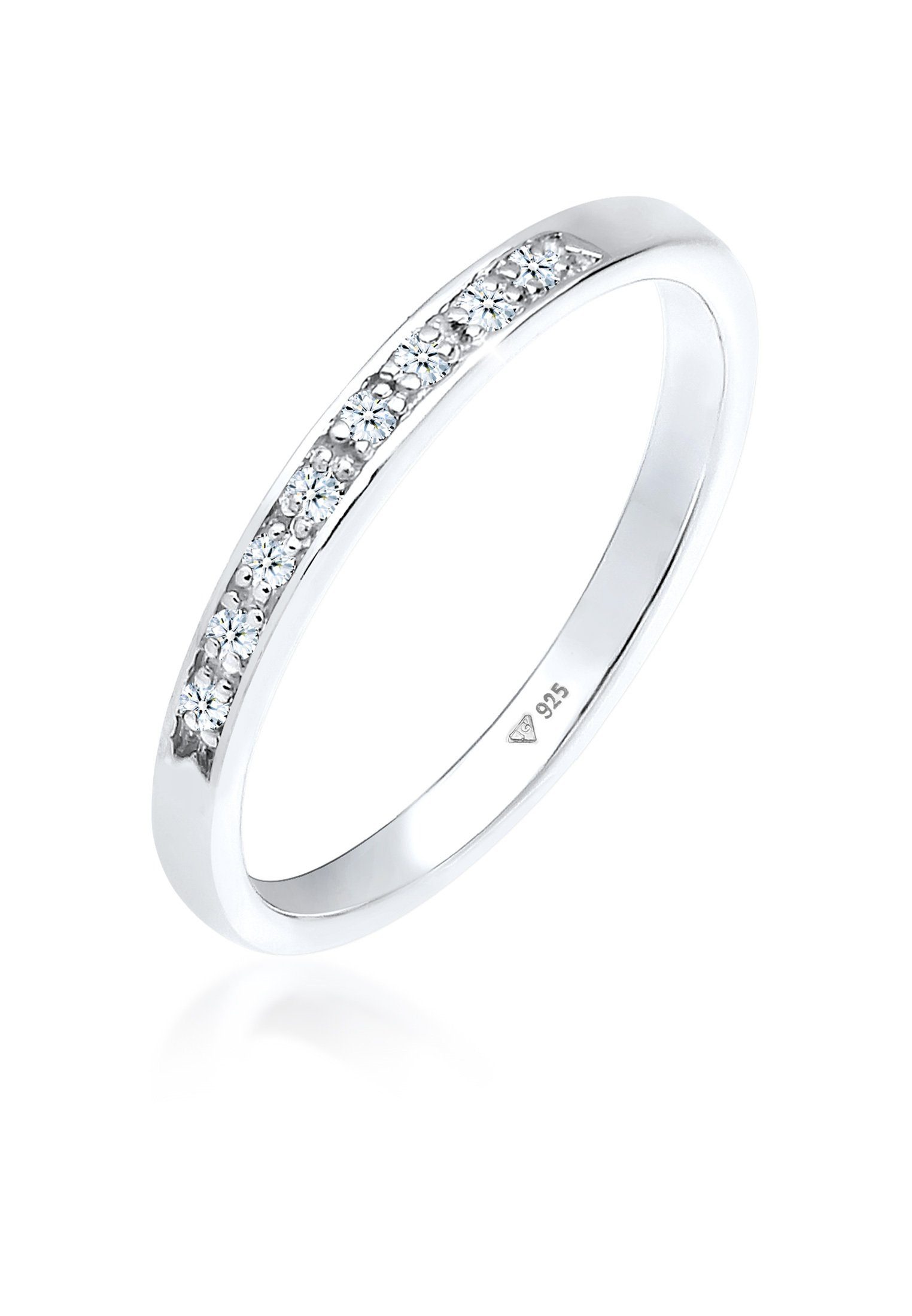 Elli DIAMONDS Verlobungsring Aufsteckring Funkelnd Diamant (0.04 ct) 925  Silber, Strahlende Diamanten (0.04 ct) im Brillantschliff