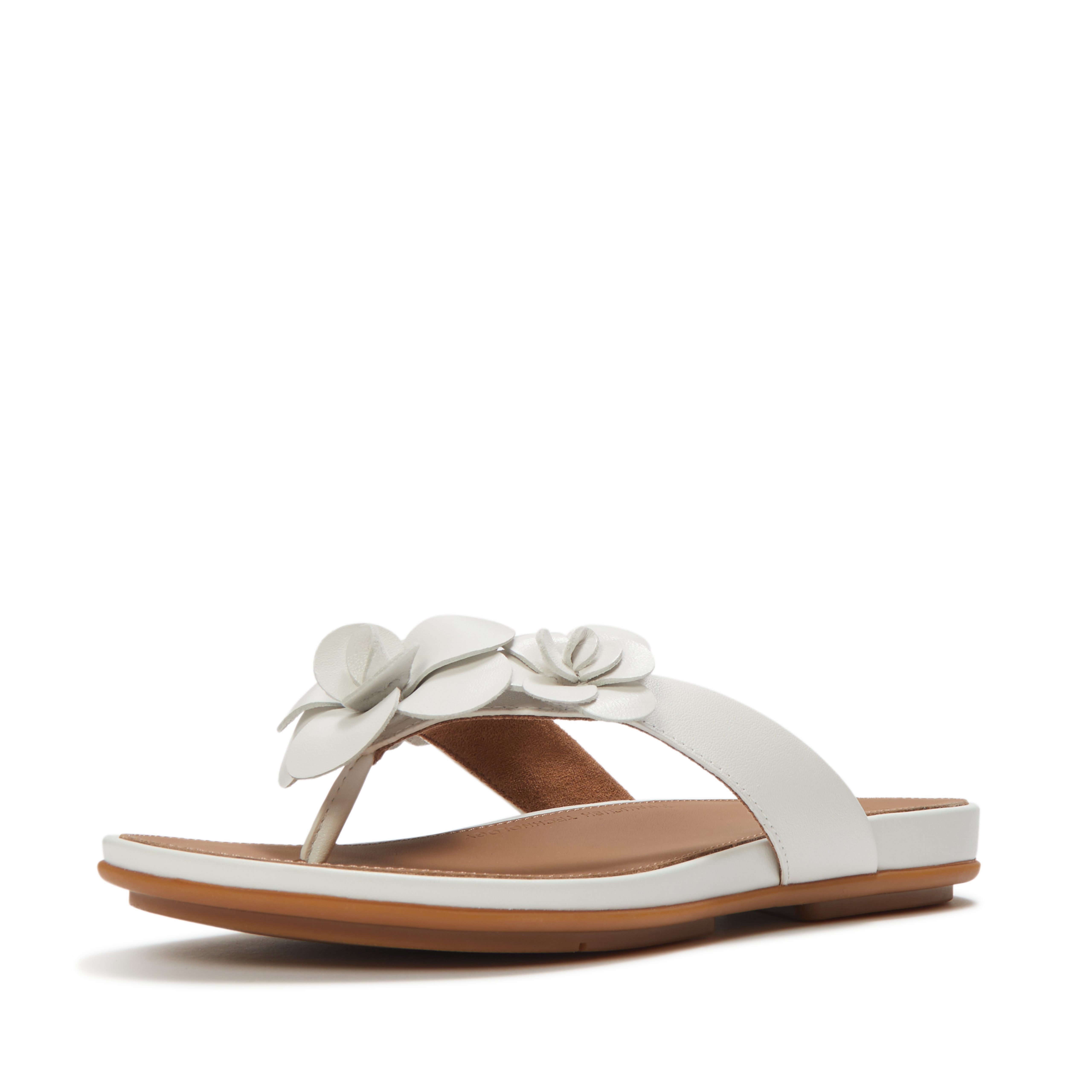 Fitflop GRACIE FLOWER LEATHER FLIP-FLOPS Dianette Zehentrenner, Sommerschuh mit auffälliger Blüte