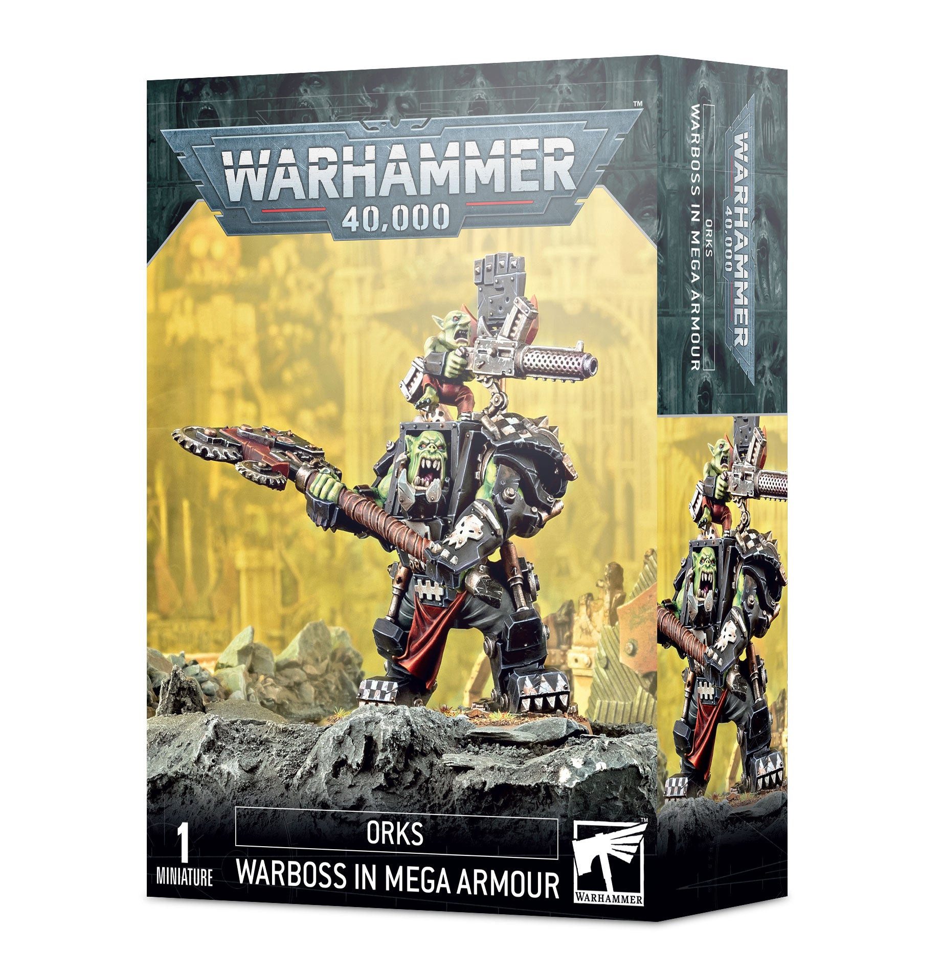 Spielfigur Warhammer 40.000 Orks Warboss in Mega Armour