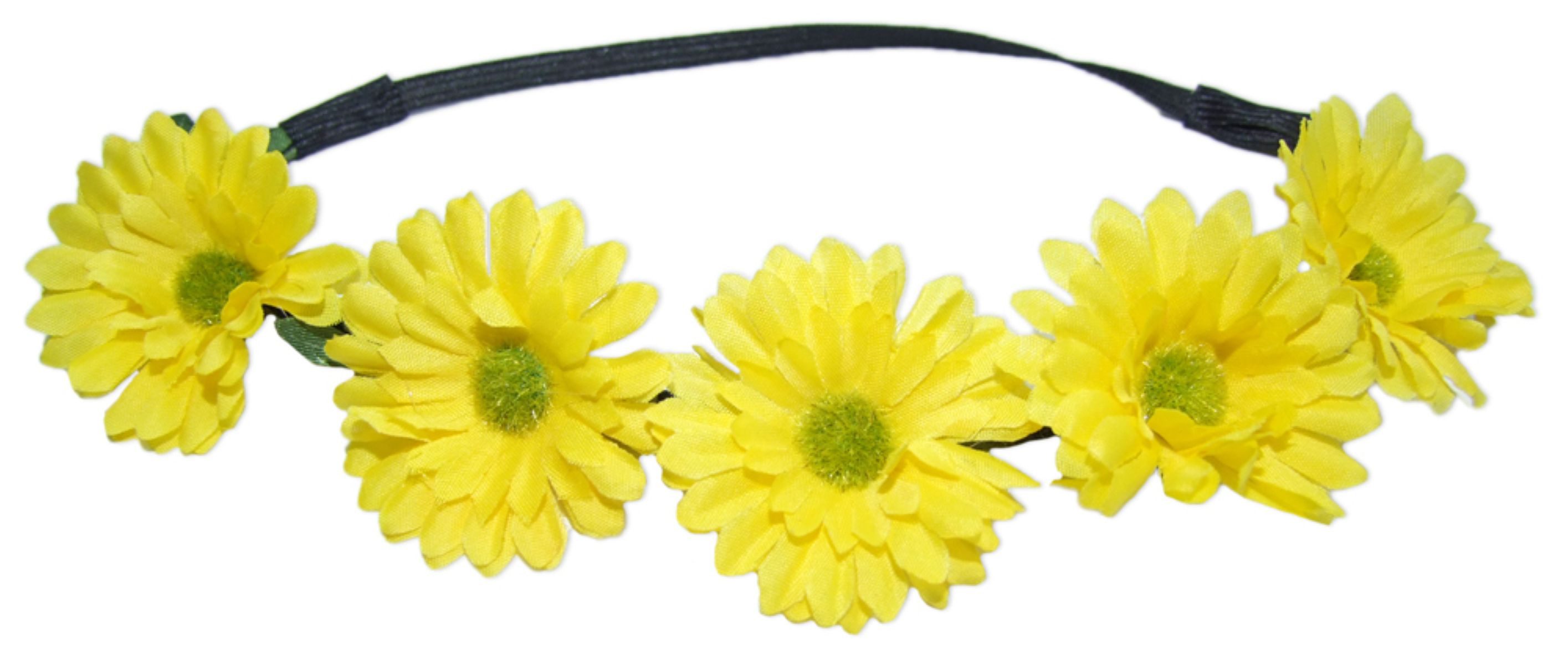 Das Kostümland Kostüm Blumen Haarband mit Margeriten - Gelb