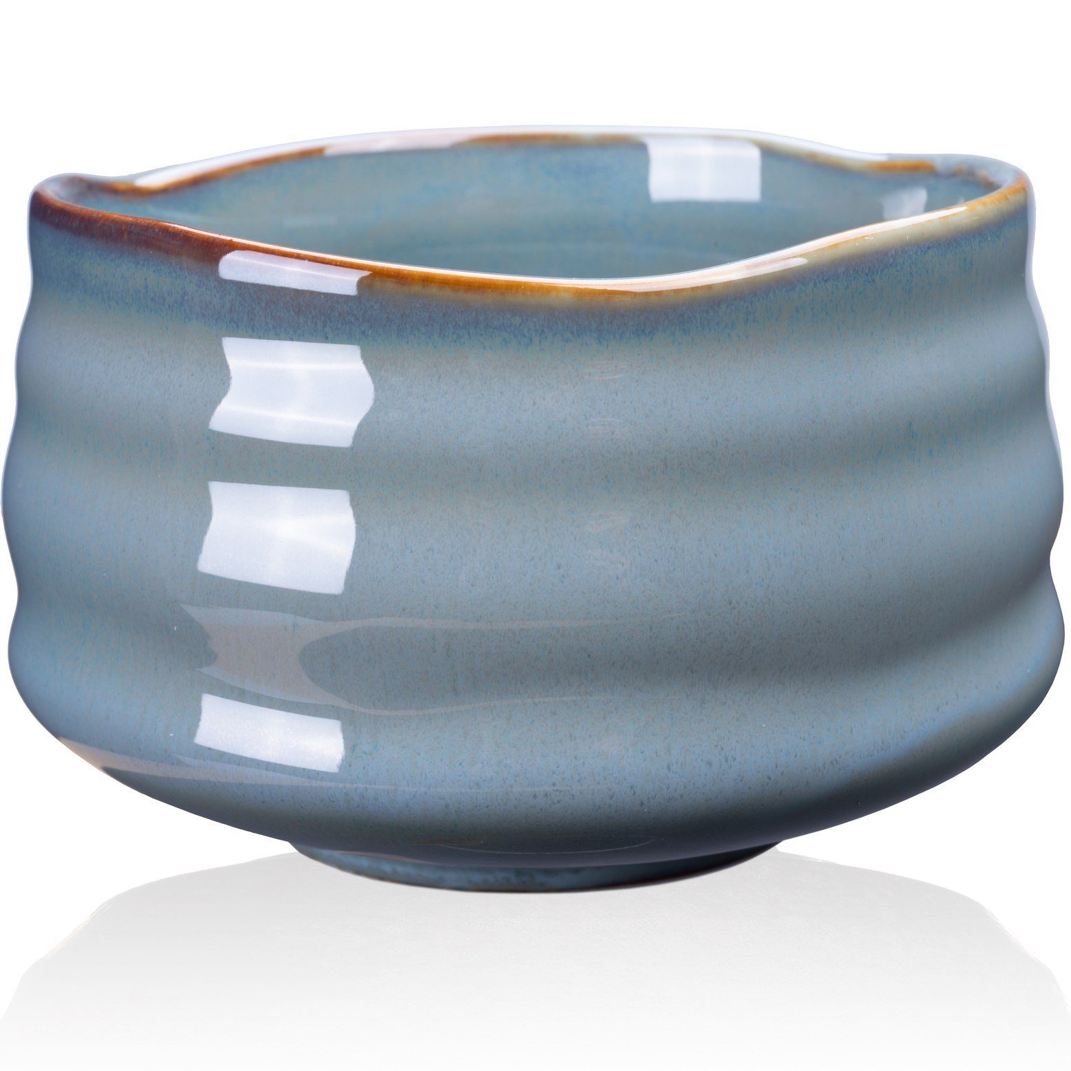 Keramik ml, Matcha-Schale "Menouseki" Goodwei für Teezeremonie, Teeschale 430