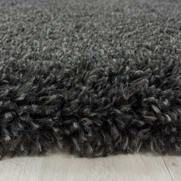 Teppich Hochflor Teppich Francesca Grau, Teppich Boss, rund, Höhe: 30 mm