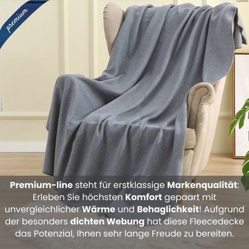 Wohndecke Premium-Fleecedecke, ca. 550g, wometo, OEKO-TEX®, extra dick, Qualitäts-Kettelrand & Anti-Pilling