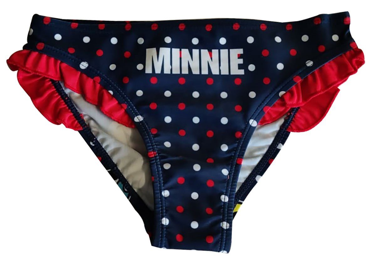 Sun City Badeslip Disney Minnie Maus Badehose, Badeslip für Mädchen, blau-rot gepunktet