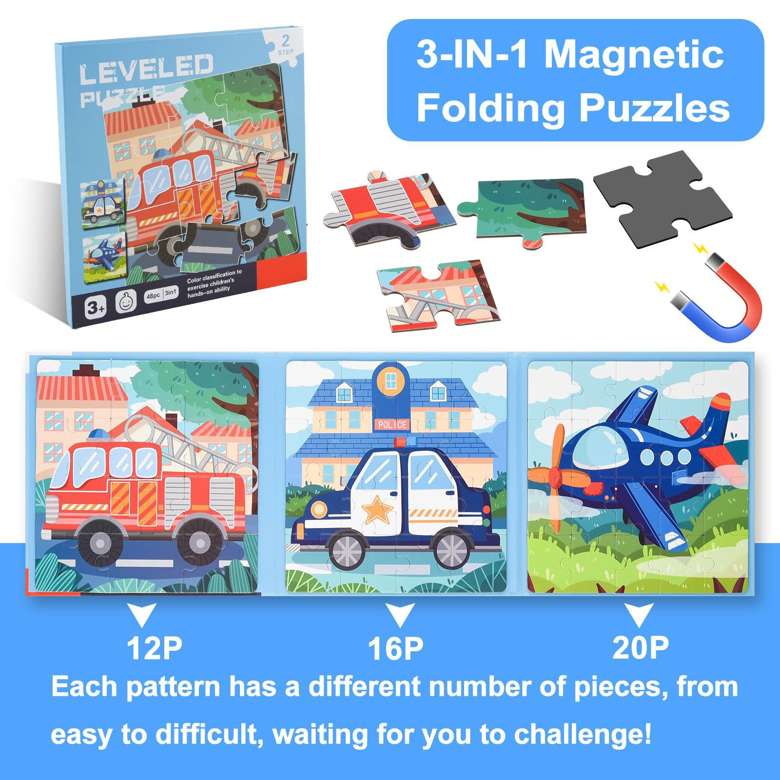 CLTYQ Steckpuzzle Magnetische Puzzle für Kinder, 25-30-42 Teile Kinderpuzzl günstig online kaufen