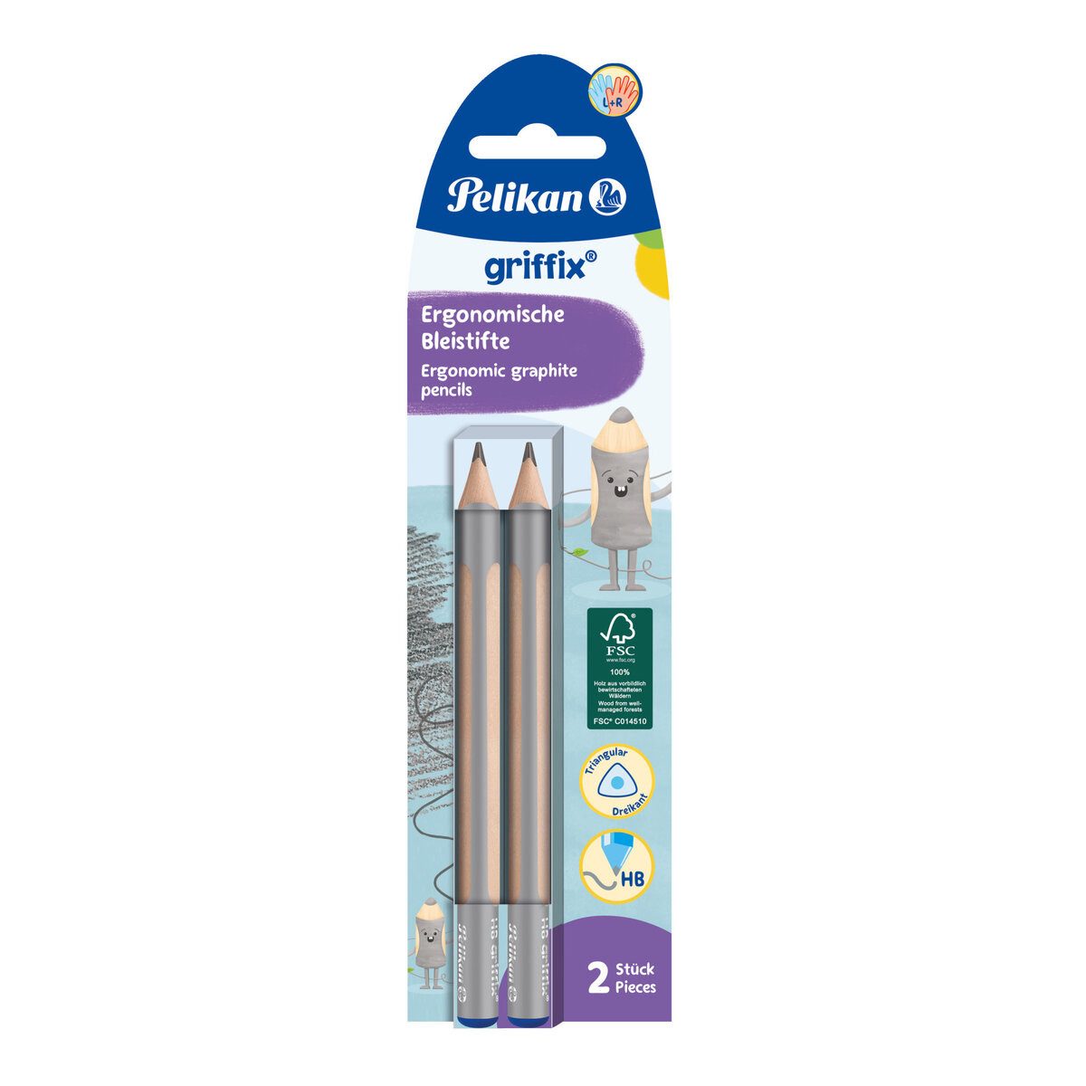 Pelikan Bleistift griffix Bleistift - HB Dreipunktgriff 2 Stück. (12 Stück)