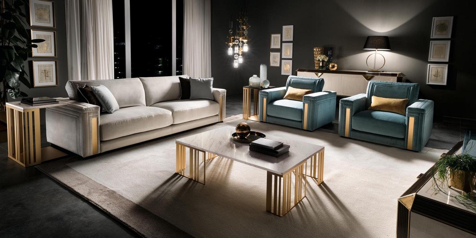 Couch Sitzer Polster Sofas JVmoebel 311 Textil Wohnlandschaft Wohnzimmer-Set Garnitur Sofagarnitur Sofa