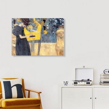 Posterlounge Acrylglasbild Gustav Klimt, Die Musik, Wohnzimmer Malerei