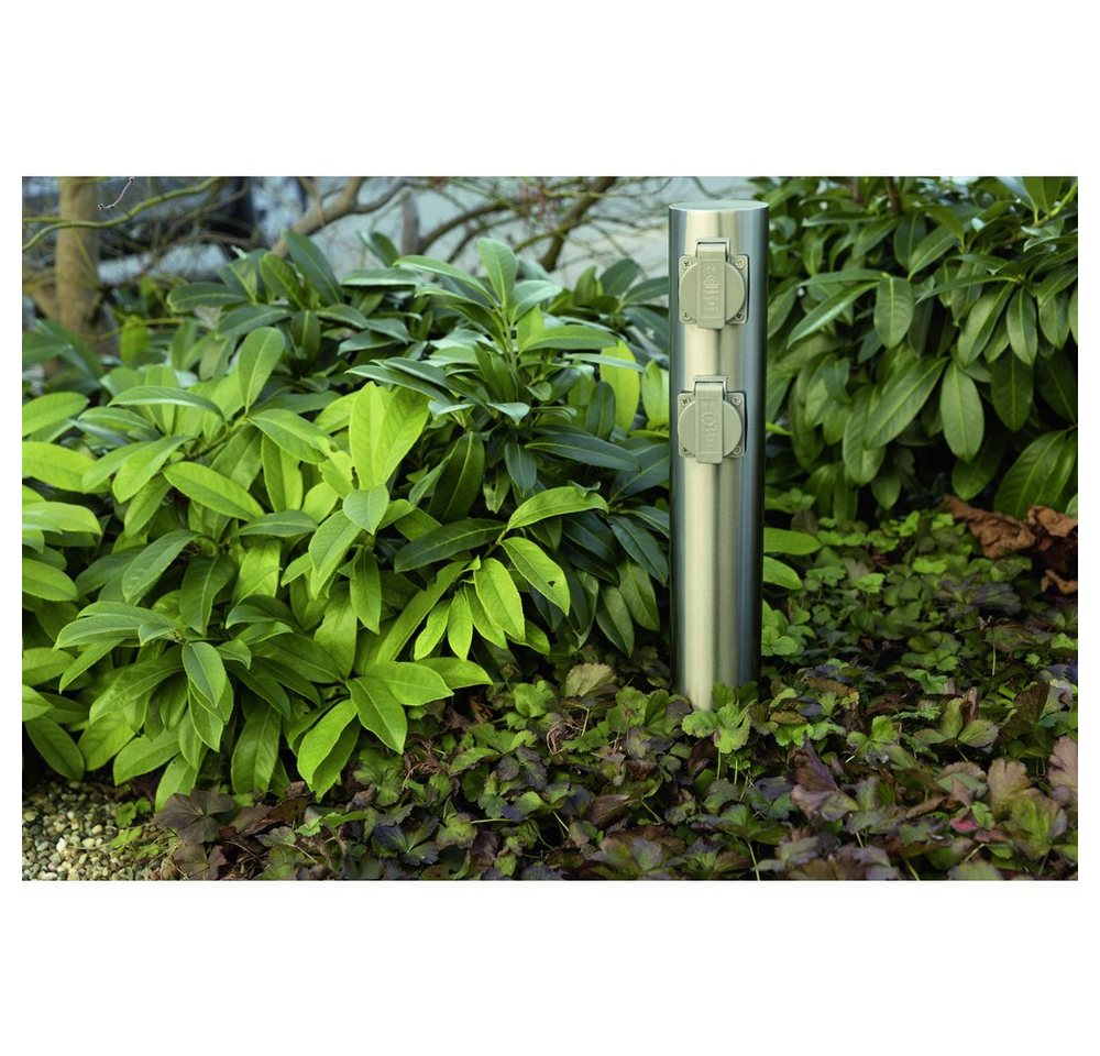 Thumbnail - HEITRONIC Gartensteckdose Heitronic 35104 Gartensteckdose 4fach Edelstahl erhöhter Berührungssc, 35104