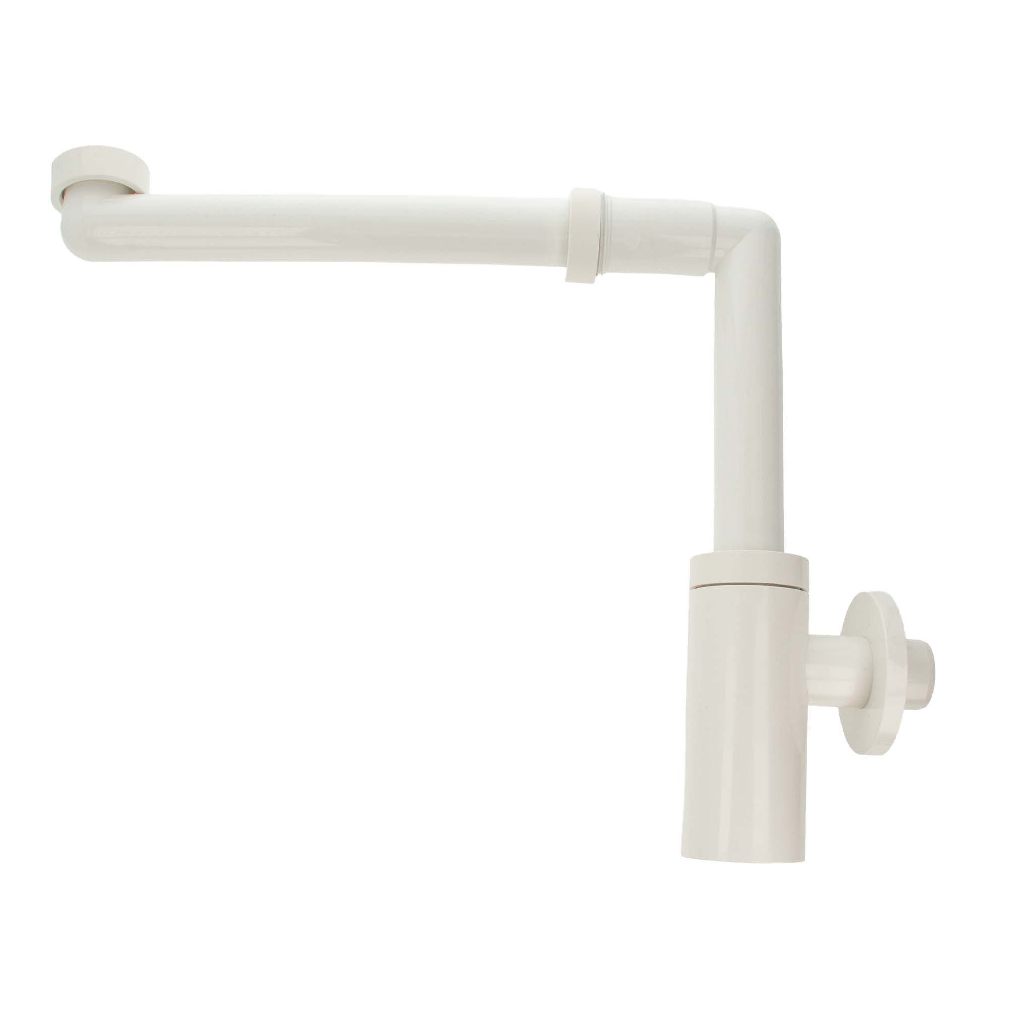 tecuro Siphon DESIGN Raumspar Flaschen-Geruchsverschluss 1 1/4 Zoll, weiß
