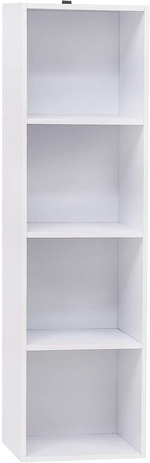 Woltu Bücherregal, 1-tlg., Bücherregal aus MDF weiß 30x24x106 cm