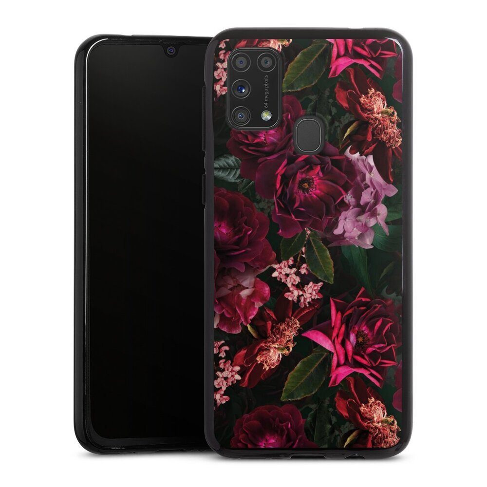 DeinDesign Handyhülle Rose Blumen Blume Dark Red and Pink Flowers, Samsung Galaxy M31 Silikon Hülle Bumper Case Handy Schutzhülle