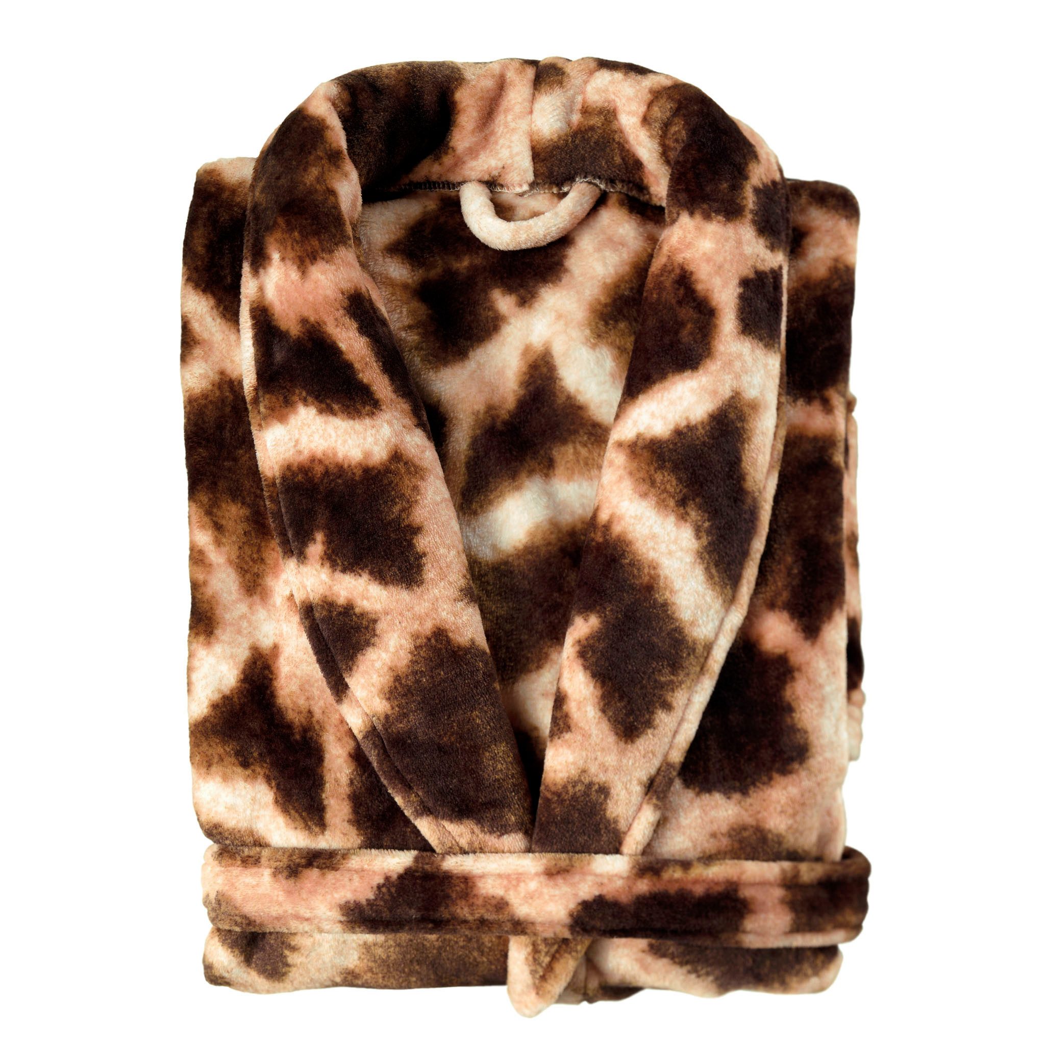 ZO HOME Bademantel Giraffe Bademantel Lang L Brown Bademantel L Brown Fauna, Bademantel Morgenmantel