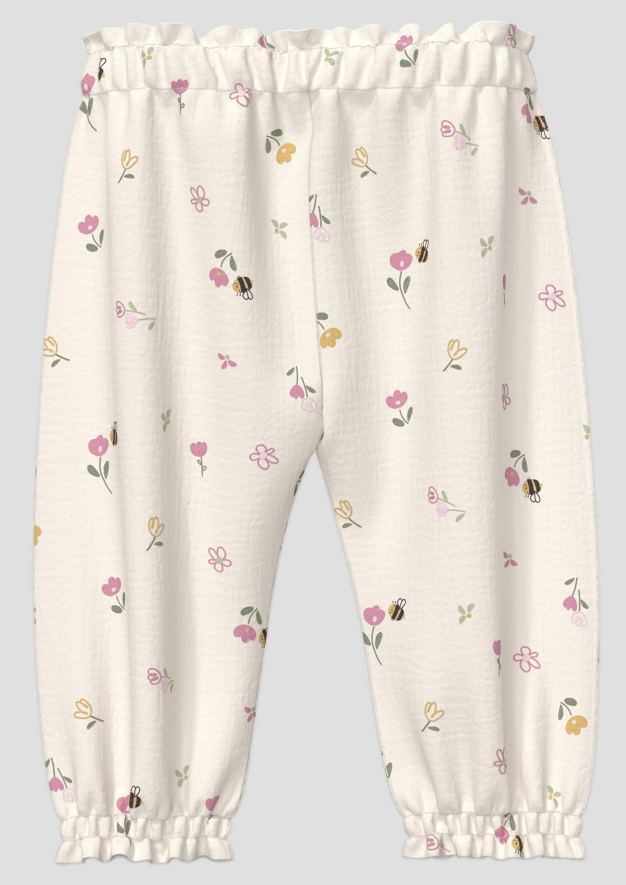 s.Oliver Chinos Hose Musselin-Hose mit Paperbag-Bund