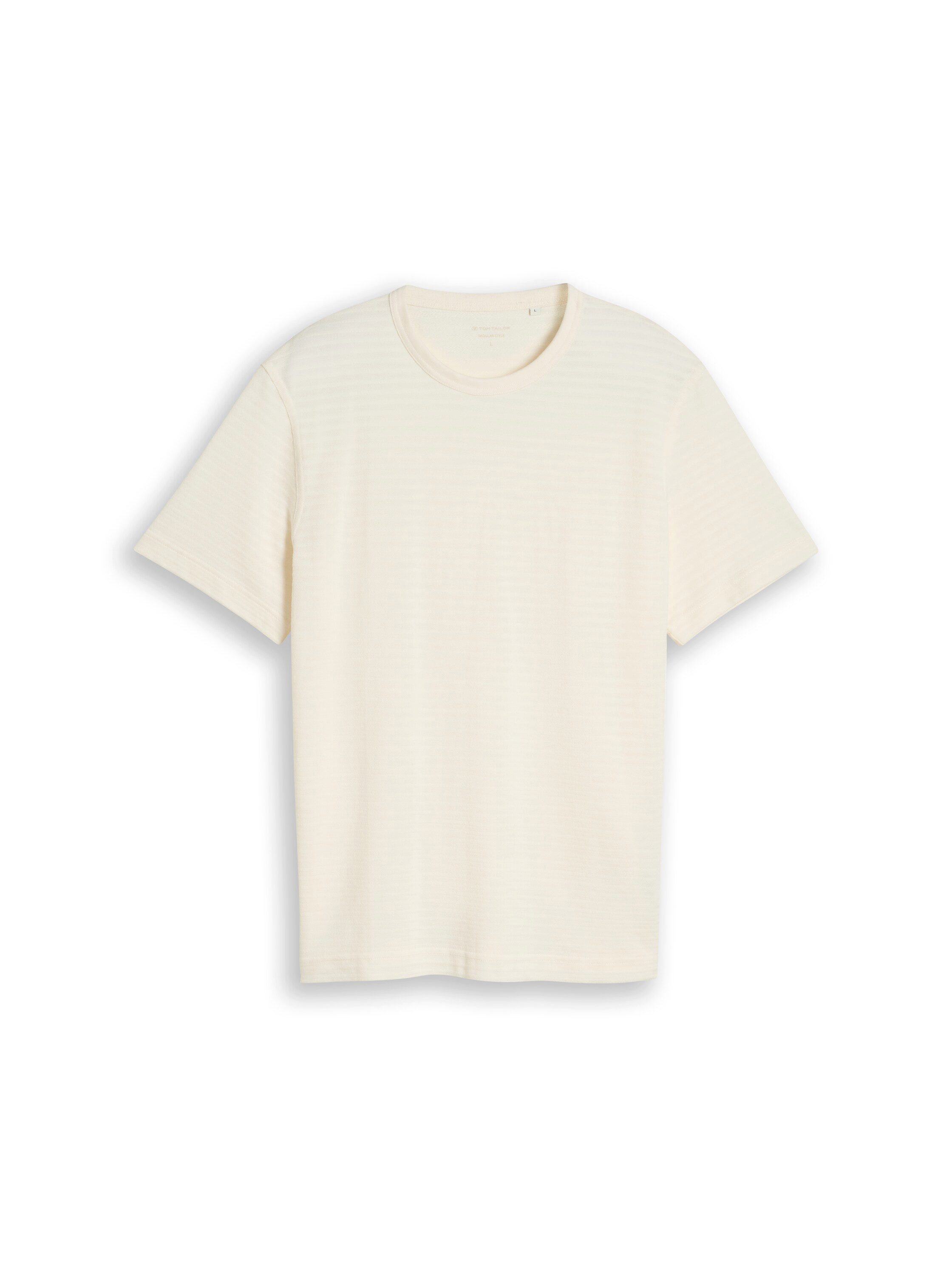 TOM TAILOR Kurzarmshirt Sommershirt mit feiner Streifen-Struktur – Bild 5 von 5