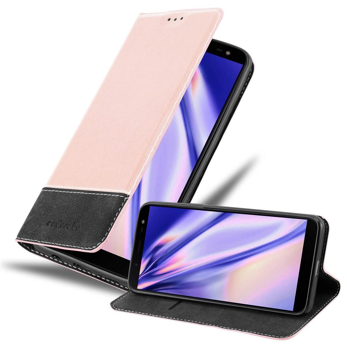Cadorabo Handyhülle für Samsung Galaxy J6 2018 Hülle Samsung Galaxy J6 2018, Klappbare Handy Schutzhülle - Hülle - mit Standfunktion und Kartenfach