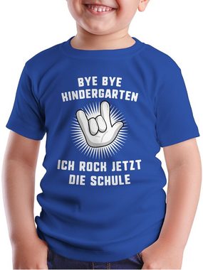 Shirtracer T-Shirt Bye Bye Kindergarten Ich rock jetzt die Schule Hand Einschulung Junge Schulanfang Geschenke