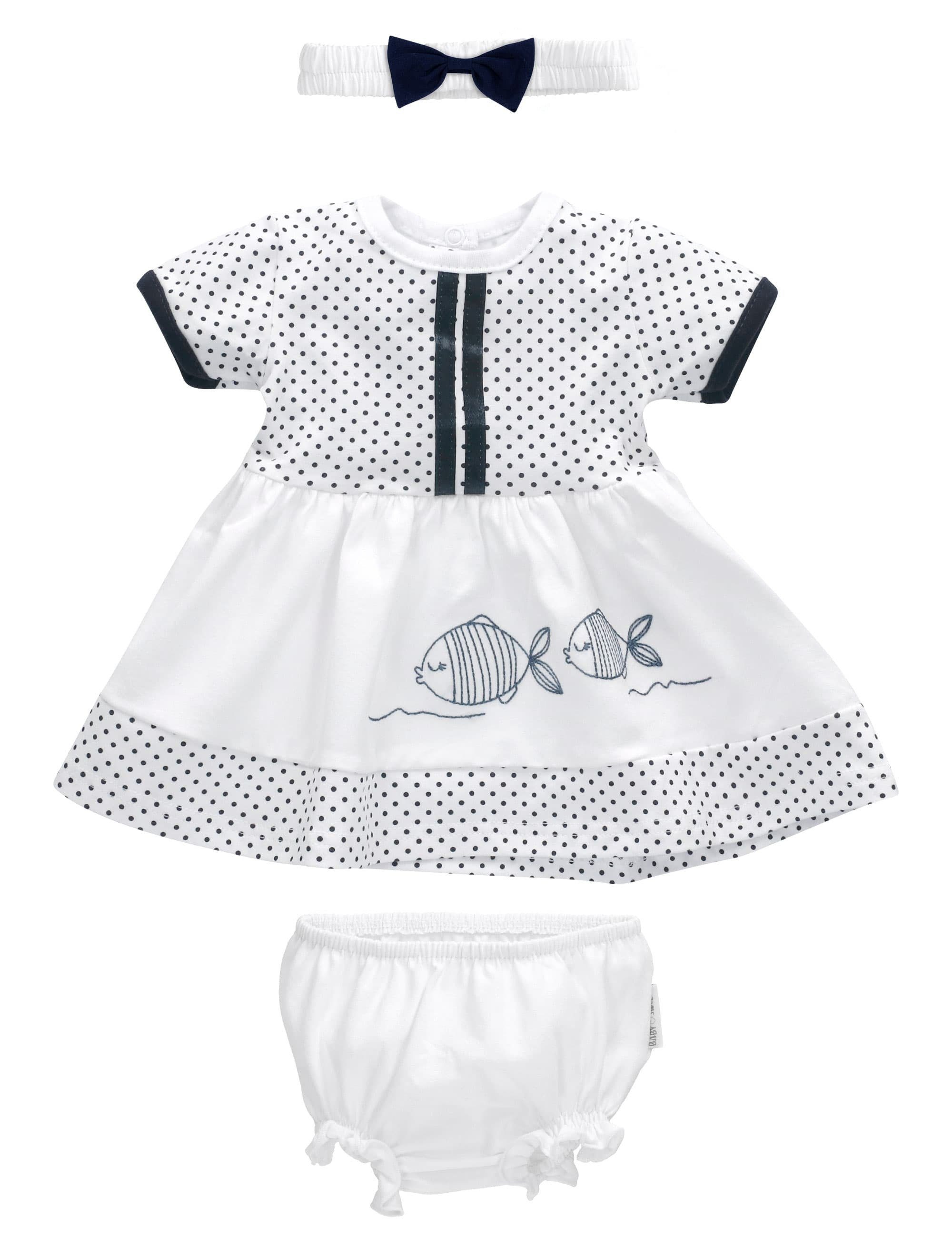 1-tlg., Haarband Punkte Baby 3 Set (Set, Sweets Fisch & Leggings Kleid, Maritim, Teile)