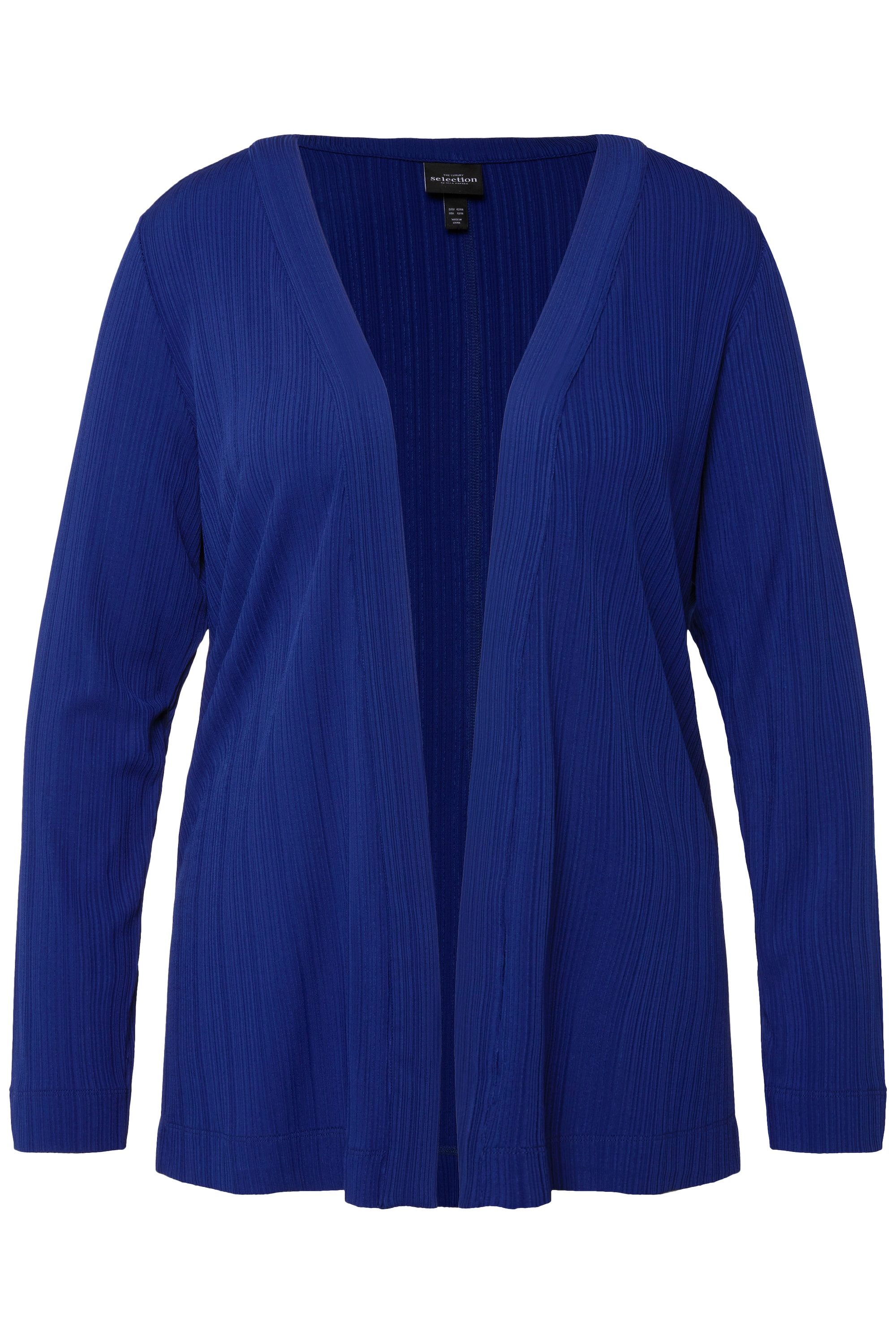 Ulla Popken Kurzjacke Slinkyjacke Rippstruktur Schalkragen günstig online kaufen
