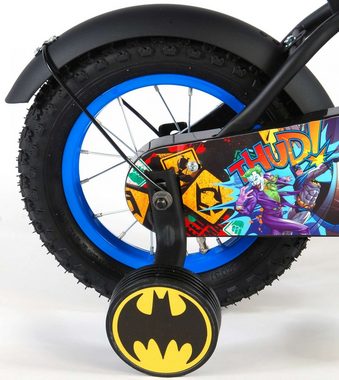 Batman Kinderfahrrad Jungen - in verschiedenen Größen - Schwarz - 85% zusammengebaut, bis 60 kg, Luftbereifung, einstellbare Lenkerhöhe, Rücktrittbremse