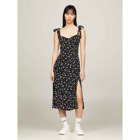 Tommy Jeans Blusenkleid TJW MIDI FLORAL RUFFLE DRESS mit Tommy Jeans Flagge