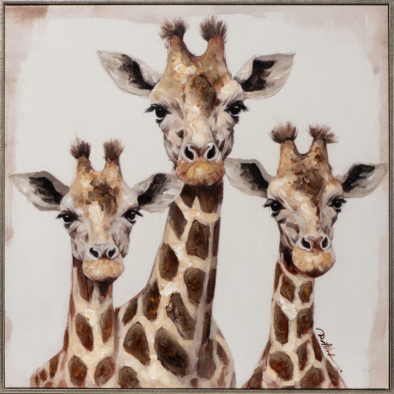 ArtUniverse Gemälde Giraffen Trio 60x60 cm, Giraffen Trio