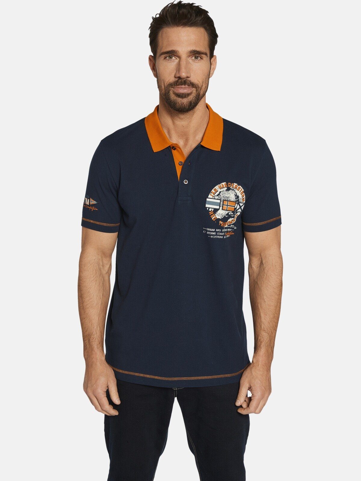 Jan Vanderstorm Poloshirt RANDO mit drei Patches