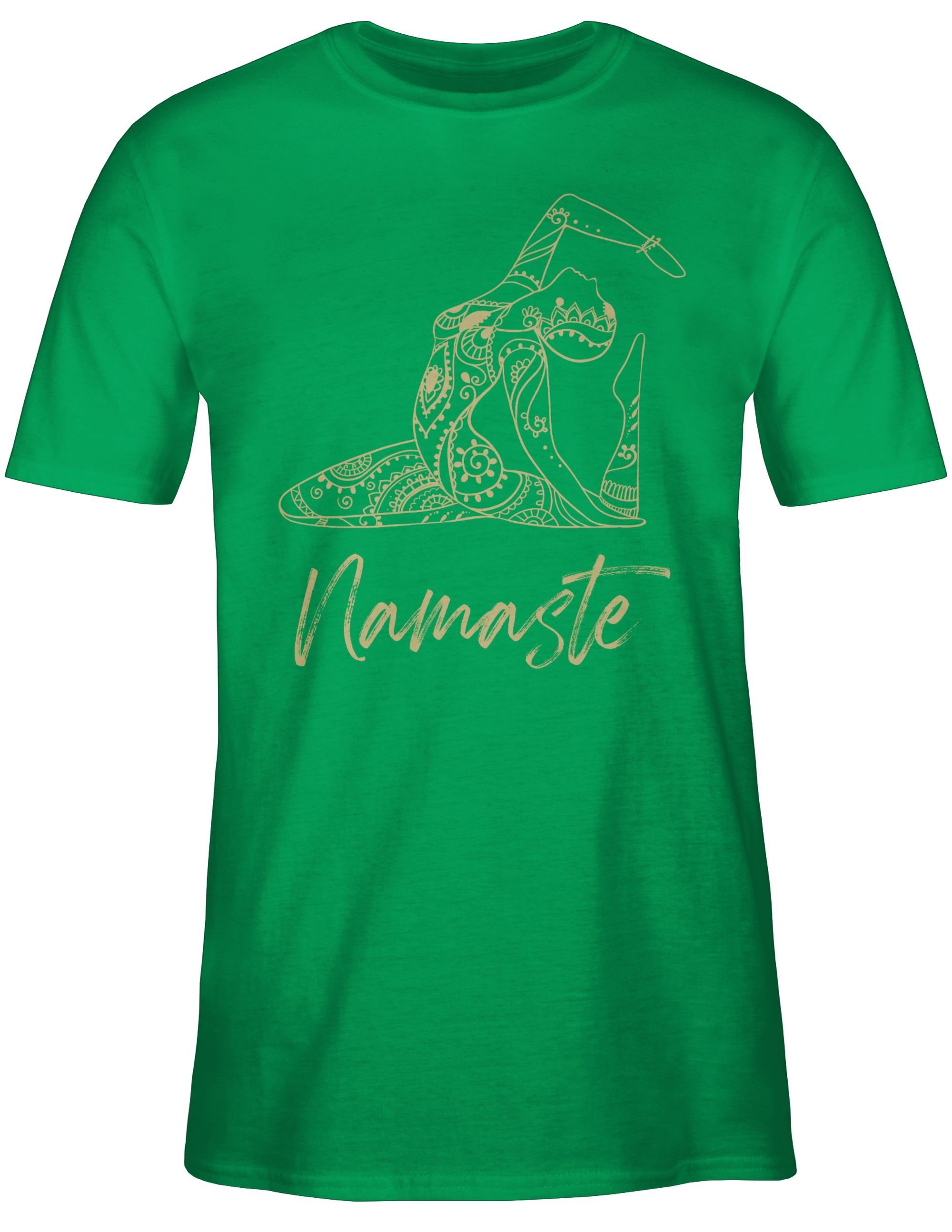 Shirtracer T-Shirt Grün Yoga Geschenk Mandala Namaste Yoga 03