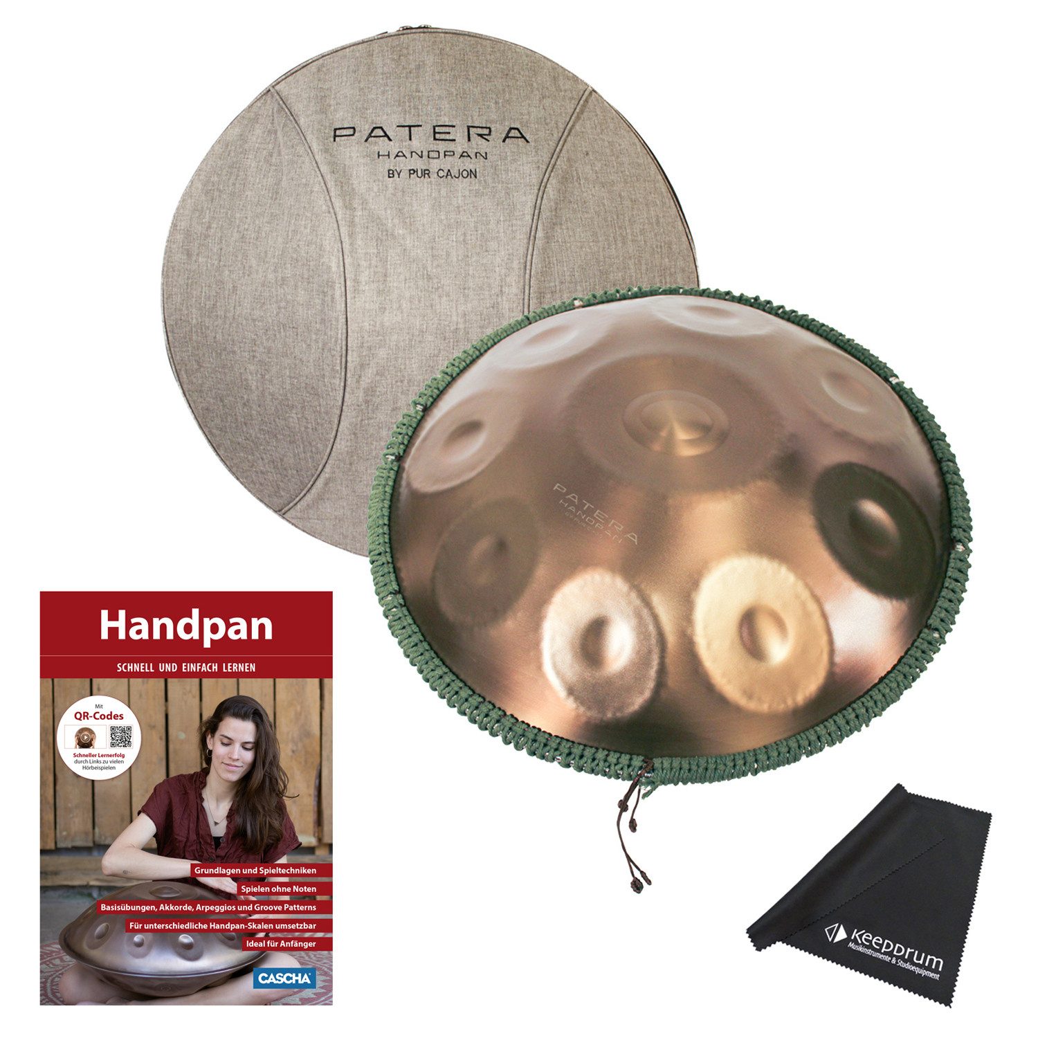 Handpan Patera Handpan HPDM-5 D-Amara Edelstahl mit Lehrbuch